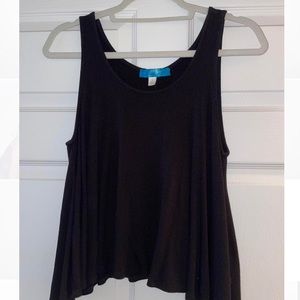 Very Soft Black Ribbed Flowy Tank Top